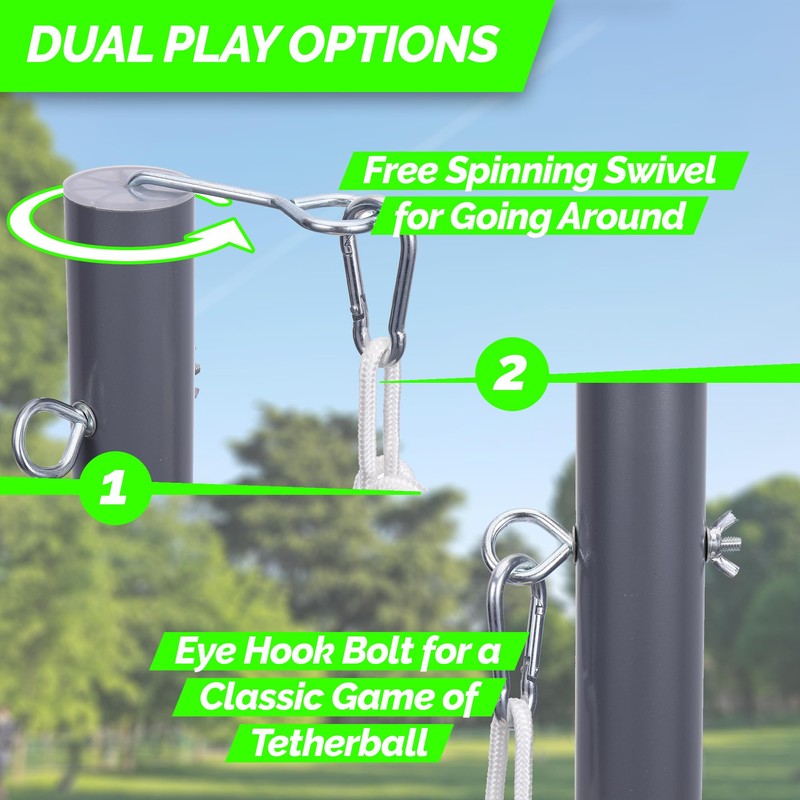 STERLING Sports Heavy Duty Tetherball Set with Pole, Ball &