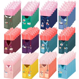 Supervitae 60 Pcs Nurse Graduation Gift Bags Stylish Thank Goodie Bag for Nurse Appreciation Week with Wrapping Paper Medical Assistant Healthcare Workers Doctor Day Party Supplies(Stethoscope)