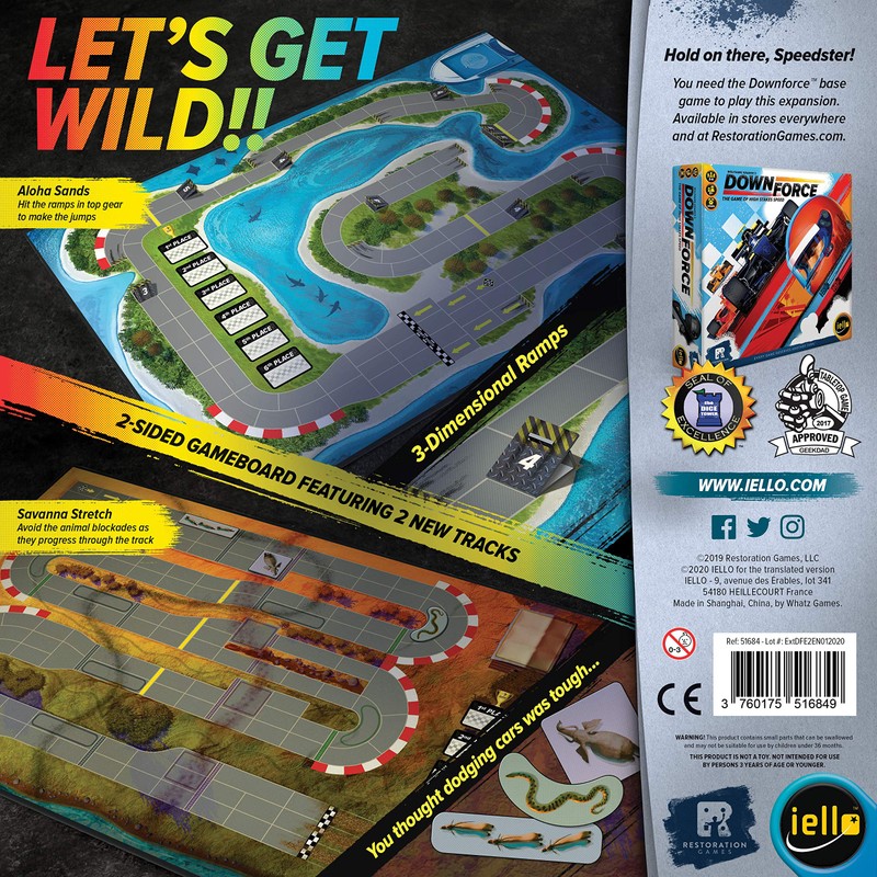 Iello, Downforce: Wild Ride Expansion, Board Game, Ages 8+, 2