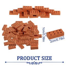 LQIOACU Pack of 60 Mini Bricks Miniature Brick Mini Model Bricks Building Bricks Miniature Accessories Mini Masonry Stones Mini Building Blocks for DIY Building Dollhouse Garden Ornament House Toy