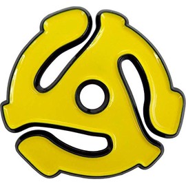 Yellow 45rpm 7" Vinyl Record Adapter Enamel Pin – Retro Music Accessory – 1.25" Diameter – Durable Enamel with Secure Backing