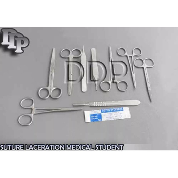 DDP 10 PCS SUTURE MEDICAL STUDENT SURGICAL INSTRUMENTS KIT+5 BLADES#20