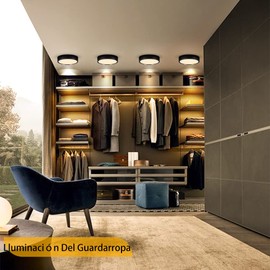 Lampara de Techo LED 4 Piezas,SILAMPDI 15W 3000K 12cm Plafones para Techo Interior,Lamparas de Techo Para Interior de Casas Aluminio Negra,Lampara LED Techo para Salas,Baño,Dormitorios,Cocina