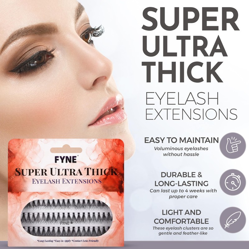 FYNE Super Ultra Thick Individual Eyelashes - 240 Eyelash Clusters