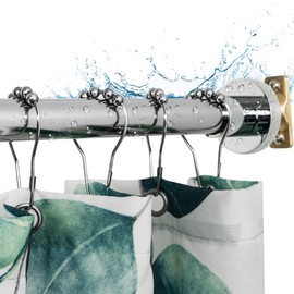 Artiwell Heavy Duty Shower Rod, Adjustable Shower Curtain Rod, Expandable 47-84 Inch, Permanent Mount Shower Rod, Never Rust Stainless Steel For Window Curtain and Closet, Chrome Plated