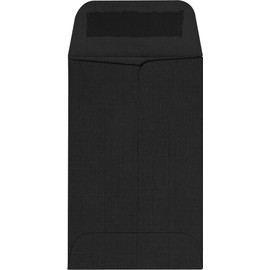LUXPaper #1 Coin Envelopes in 80 lb. Black Linen, Envelopes for Coin Collections, Stamps, and More, w/Moistenable Glue, 1000 Pack, Envelope Size 2 1/4 x 3 1/2 (Black)
