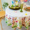 LOSIVISHE Easter Bunny Tablecloth Waterproof, Spring Floral Print Rectangular Table