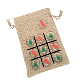 Christmas Themed Tic Tac Toe Game - Stocking Stuffer - Gift for Kids (Stocking & Tree)