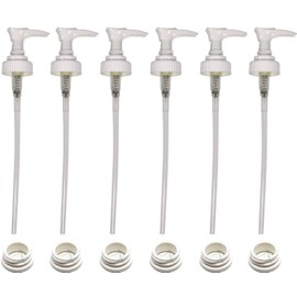 Creative Hobbies White Plastic Lotion Soap Dispenser Pumps with Glue On Screw Collars, Replacements for Soap and Lotion Pumps, Mason Jar Pumps or Bottles and DIY Crafts - 6 Sets