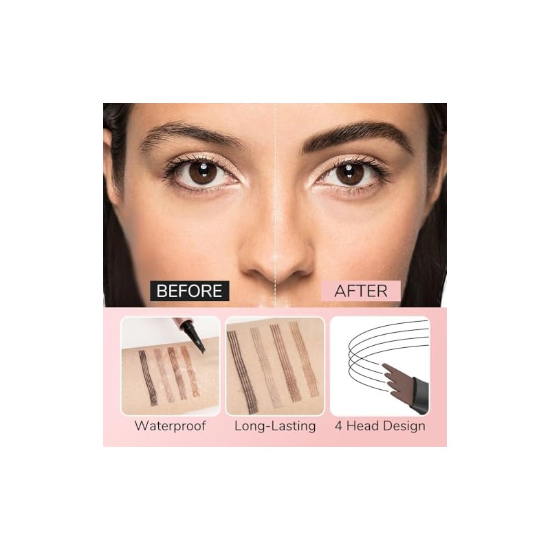 Lápiz de Cejas Resistente al Agua, Cejas Mágico de Larga