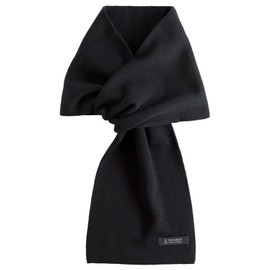 [TAVARAT] 3-second scarf Mens short scarf compact size autumn spring acrylic nylon wool soft touch (black)