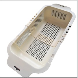 Extendable Over-Sink Colander Strainer, 34-45 cm, Off White Fruits Vegetable Pasta Strainer Drainer Basket Colander