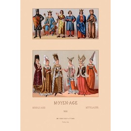 BuyEnLarge Medieval Aristocracy - 12x18 Art Poster by Auguste Racinet