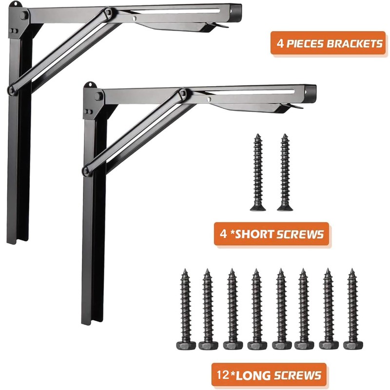 Ultrawall Folding Shelf Brackets, Heavy Duty Collapsible Shelf Bracket, 18