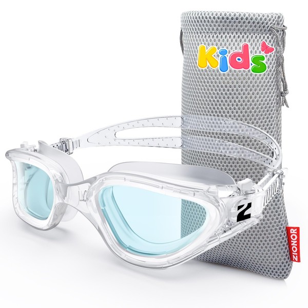 ZIONOR Kids Swim Goggles, G1MINI SE Anti-fog Clear Lens Swimming Goggles for Kid Child 6-14