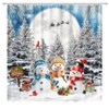 Fitumiw Christmas Snowman Shower Curtain 72" x 72" Winter Wonderland