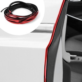 Ongfuwu Car Door Edge Guard, 16.4Ft (5M) U Shape Car Door Edge Trim, Anti-Collision Automotive Door Edge Trim Seal Protector, Universal Anti-Scratch Vehicle Protection Accessories (Red)