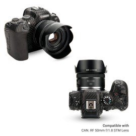 JJC Bayonet Flower Lens Hood and UV Filter Kit for Canon RF 50mm F1.8 STM Lens Replace Original Canon ES-65B Lens Hood