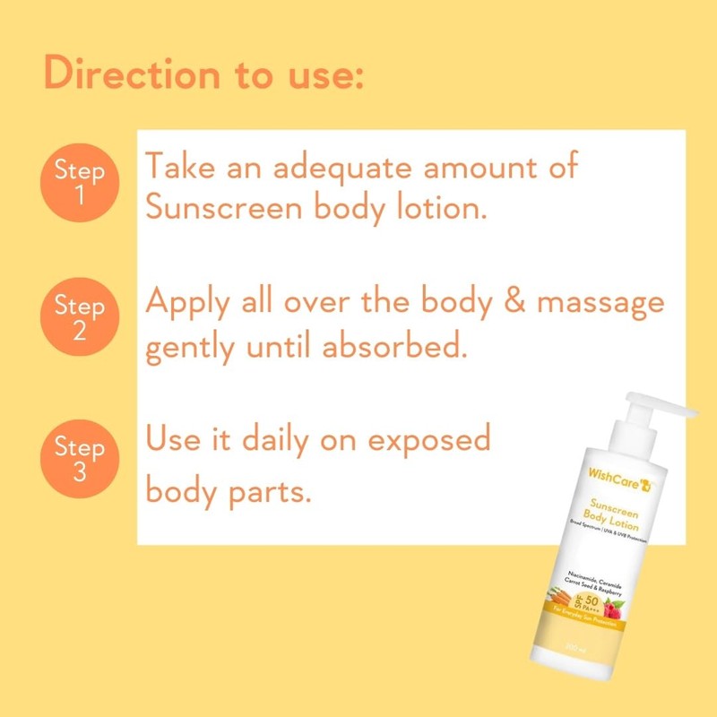 WishCare Sunscreen Body Lotion with SPF 50 PA+++ - Broad