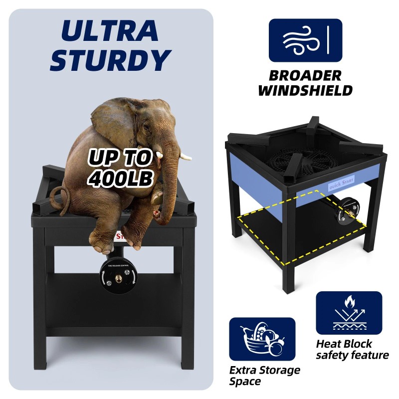 QUICK START Single Propane Burner Commercial Grade Burner Heavy Duty