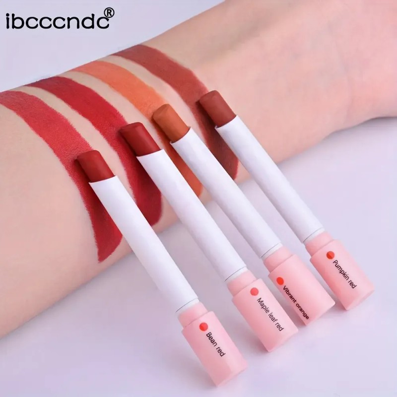 Set De 4 Lápices Labiales Mate Portátiles Estilo Cigarrillo
