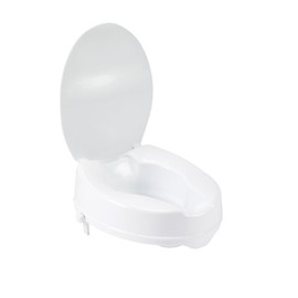 Drive Medical Raised Toilet Seat with Lock and Lid, Standard Seat, 4"