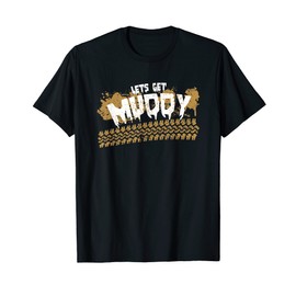 Lets Get Muddy I Vintage Offroad Tire Tracks Design T-Shirt