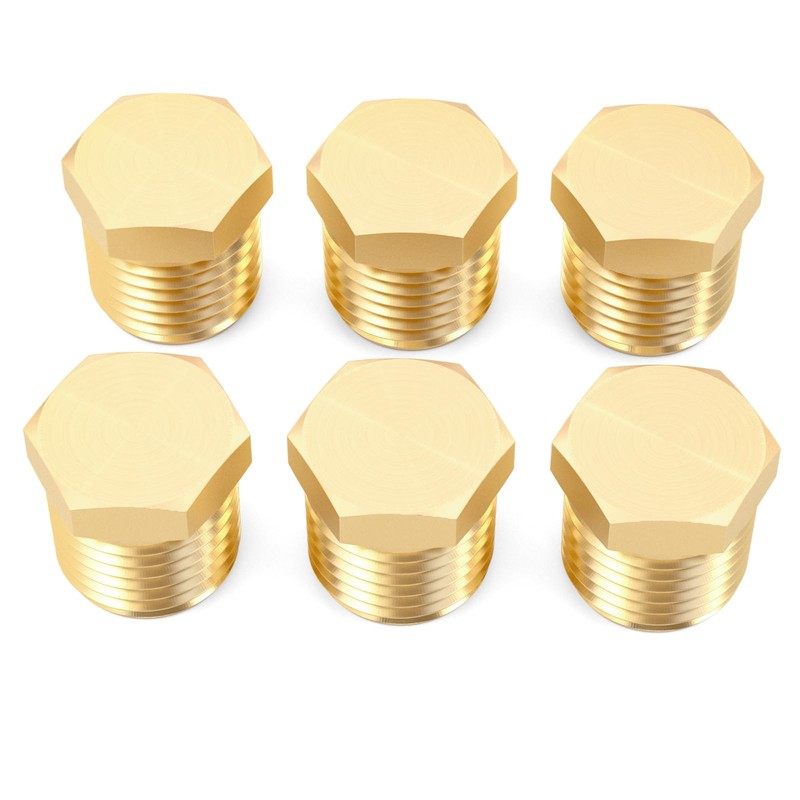 GASHER Brass 1/4" NPT Male Outer Hex Thread Socket Pipe