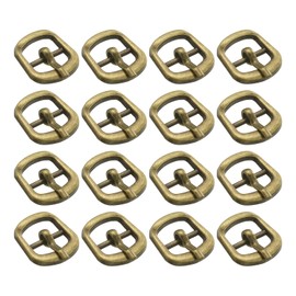 sourcing map 20Pcs Metal Roller Buckles, 7mm - 0.28" Rectangle Sewing Mini Buckles Webbing Slider Single Pin Slides for DIY Craft Accessories Clothes Belt (Bronze, 11mm)