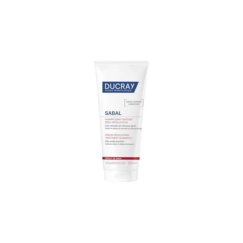 DUCRAY, Sabal Shampoo Tratante Seborregulador, Controla la Producción de Sebo,