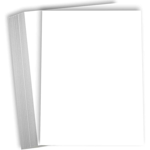 Hamilco White Cardstock Thick Paper - 8 x 10" Blank Heavy Weight 100 lb Cover Card Stock - 50 Pack