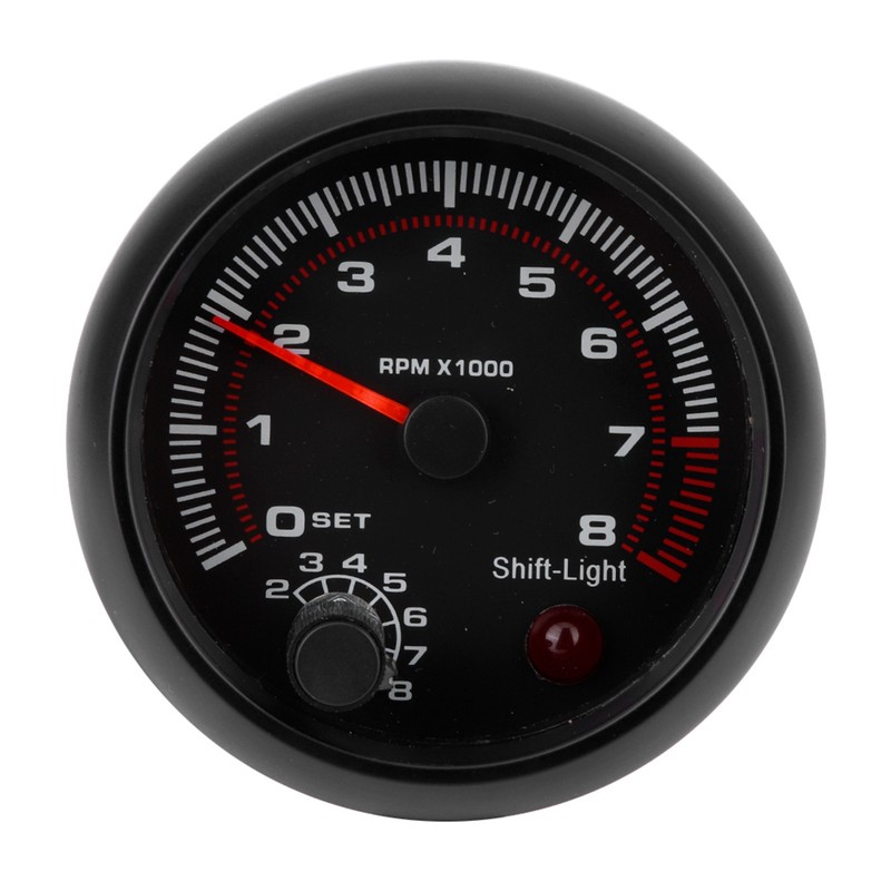 3.75in Black Racing Car Tachometer 0‑8000 RPM 12V Universal Automobile