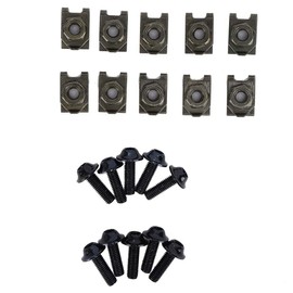Kit de pernos de carrocería de carenado de motocicleta, 10x M5 Kit de pernos de carrocería de carenado de motocicleta Tornillo Tuerca de clip de sujeción de velocidad de aguja(negro) tornillos carenado para Honda,grapas carenado moto,grapas carenado