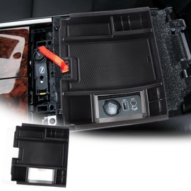 JONKOKO Black Car Center Console Armrest Storage Box Tray for Jaguar XF 2008-2015 ABS Armrest Box Secondary Storage Interior Accessories