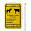 Achtung Weidevieh | Warning Sign for Pastures | Robust Tin