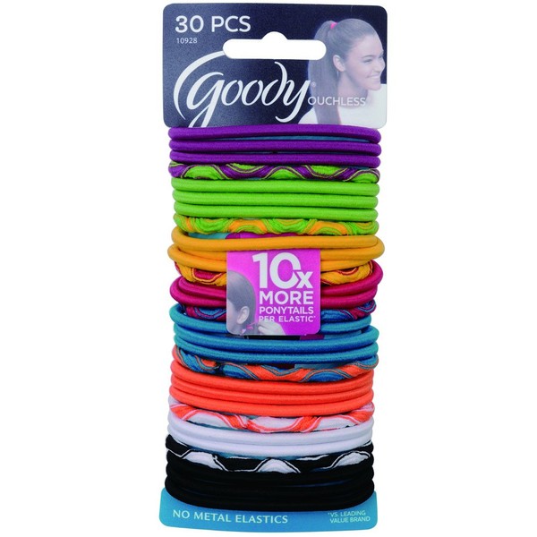 Goody WoMens Ouchless Braided Elastics, Citrus, 30 Count