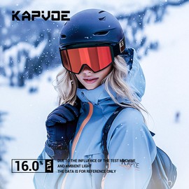 KAPVOE Ski Goggles Snowboard Goggles for Glasses Wearers Men Women Youth Snow Goggles OTG 100% UV Protection Ski Goggles with Magnetic Change System Compatible Helmet Anti Fog Ski Goggles for Skiing
