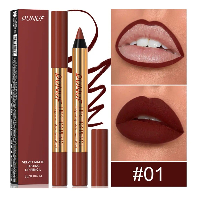 Dunuf 1 Lápiz Labial Mate Fácil De Aplicar No Pegajoso