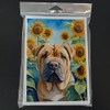 Caroline's Treasures Shar Pei in Sunflowers Greeting Cards Pack of