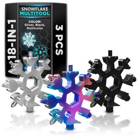 18 in 1 Snowflake Multi Tool for Men Set of 3 - Mini Multitool Keychain Screwdriver Snowflake Tool Keychain Bottle Opener for Men Multipurpose Tool - Snowflake Multitool Screwdriver Pocket Multitool