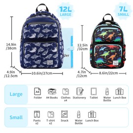 VASCHY Toddler Backpack for Girls, Kids Cute Kindergarten Daycare Children's Rucksack 7L Small School Bag for Travel Pink Rainbows