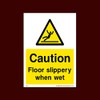 Caution Floor Slippery when wet Plastic Sign - Toilet, Water,