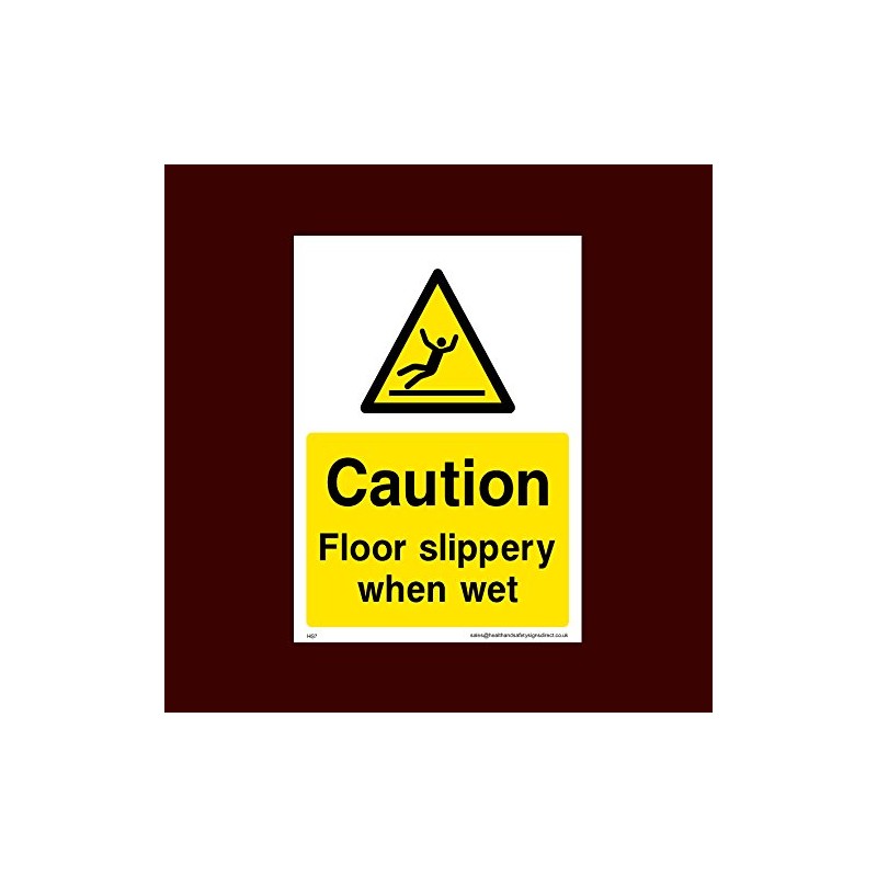 Caution Floor Slippery when wet Plastic Sign - Toilet, Water,