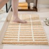 GIB Brown and White Striped Bathroom Rug 31.5" x 20",
