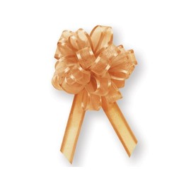 Pack of 12, Solid Gold Sheer w/Satin Edge 4" - 18 Loops- Organza Pull Bow Great For Christmas, Valentine'S Day, & Weddings