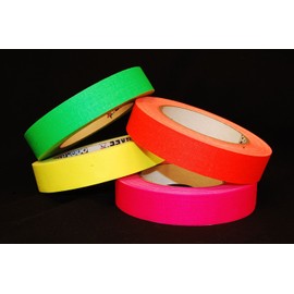 1 Inch x 25 Yards UV Blacklight Reactive Fluorescen​t Gaffer Tape (4 Pack 4 Rolls x 25 Yards)