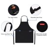 APRONPANDA Professional Adjustable Black 100% Cotton Apron with 2 Pockets