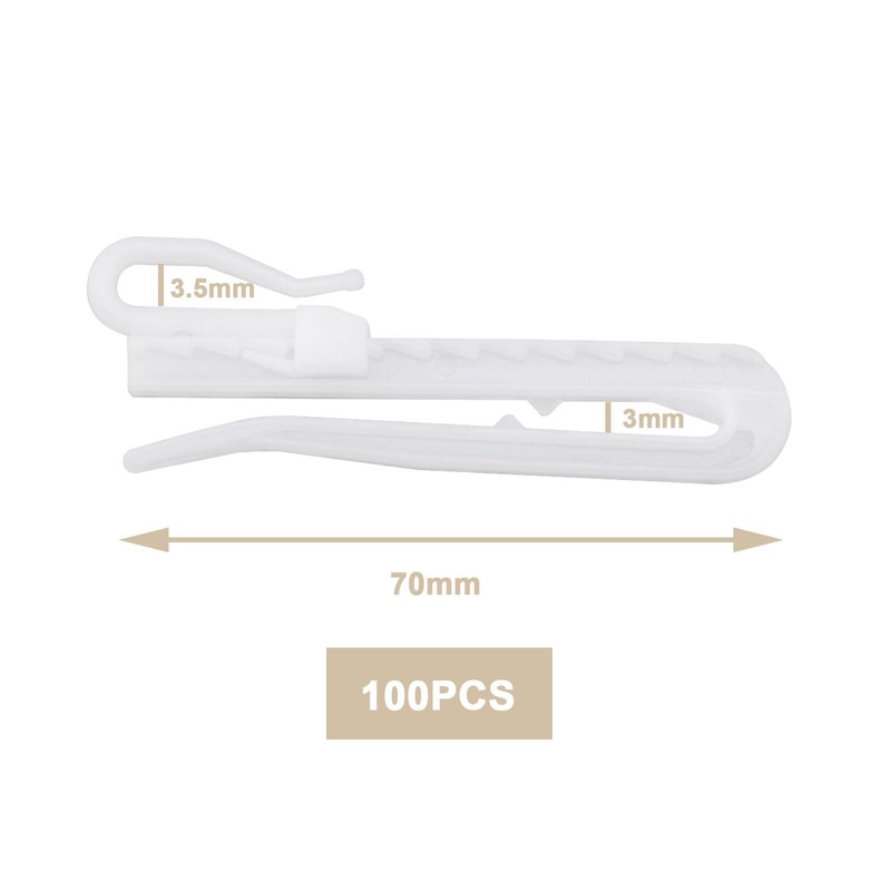 eMagTech 100PCS 70mm Curtains Hooks Adjustment Deep Pinch Pleat Hooks