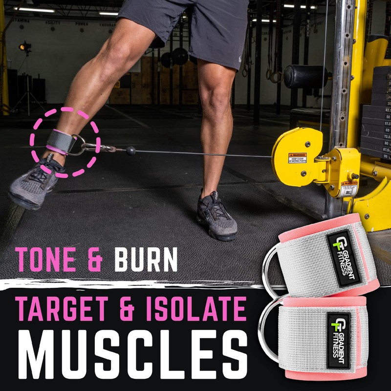 Gradient Fitness Ankle Straps (2 Pack) | Ankle Strap for