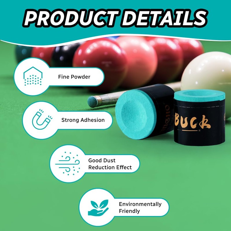 flintronic Billiard Chalk, 6 Pieces Snooker Chalk, Pool Cue Cube,